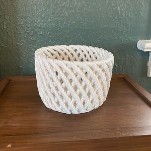 Vintage Ceramic Planter Wicker Look